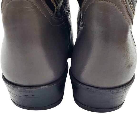 Vintage Tony Lama Men's size 9E Gray Black leather lizard wing tip Cowboy boots - Picture 5 of 16